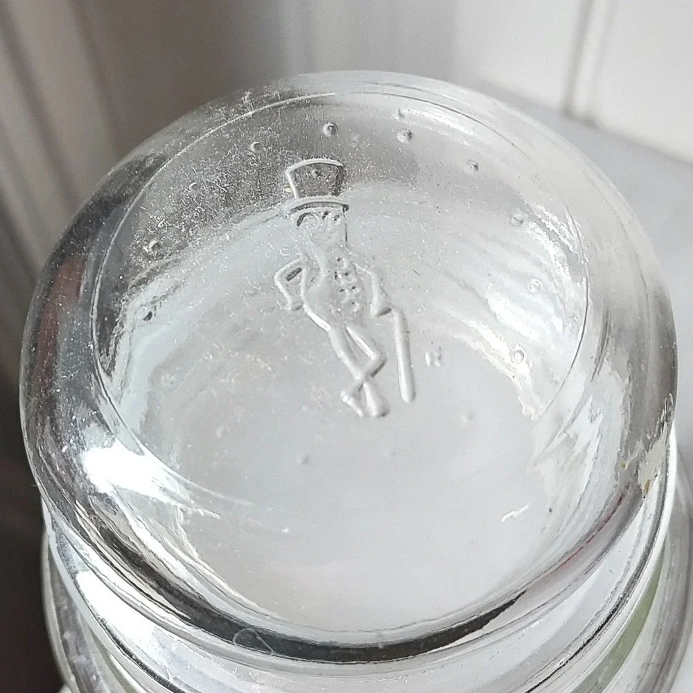 Planters Mr Peanut Glass Jar‎ Clear Farmhouse Embossed Wheat Canister Lid